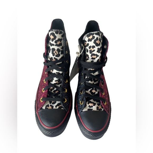 Converse platform glitter high top custom sneakers NWT 9 - Picture 3 of 9